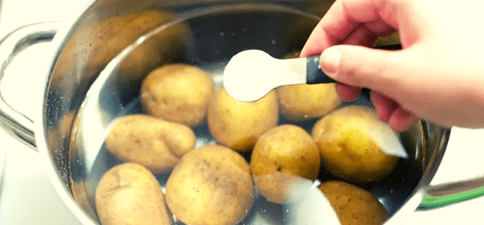 add salt in the potatoes